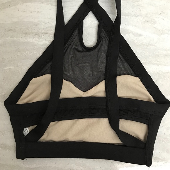 Black body wrappers strappy mesh dance bra - Picture 3 of 3